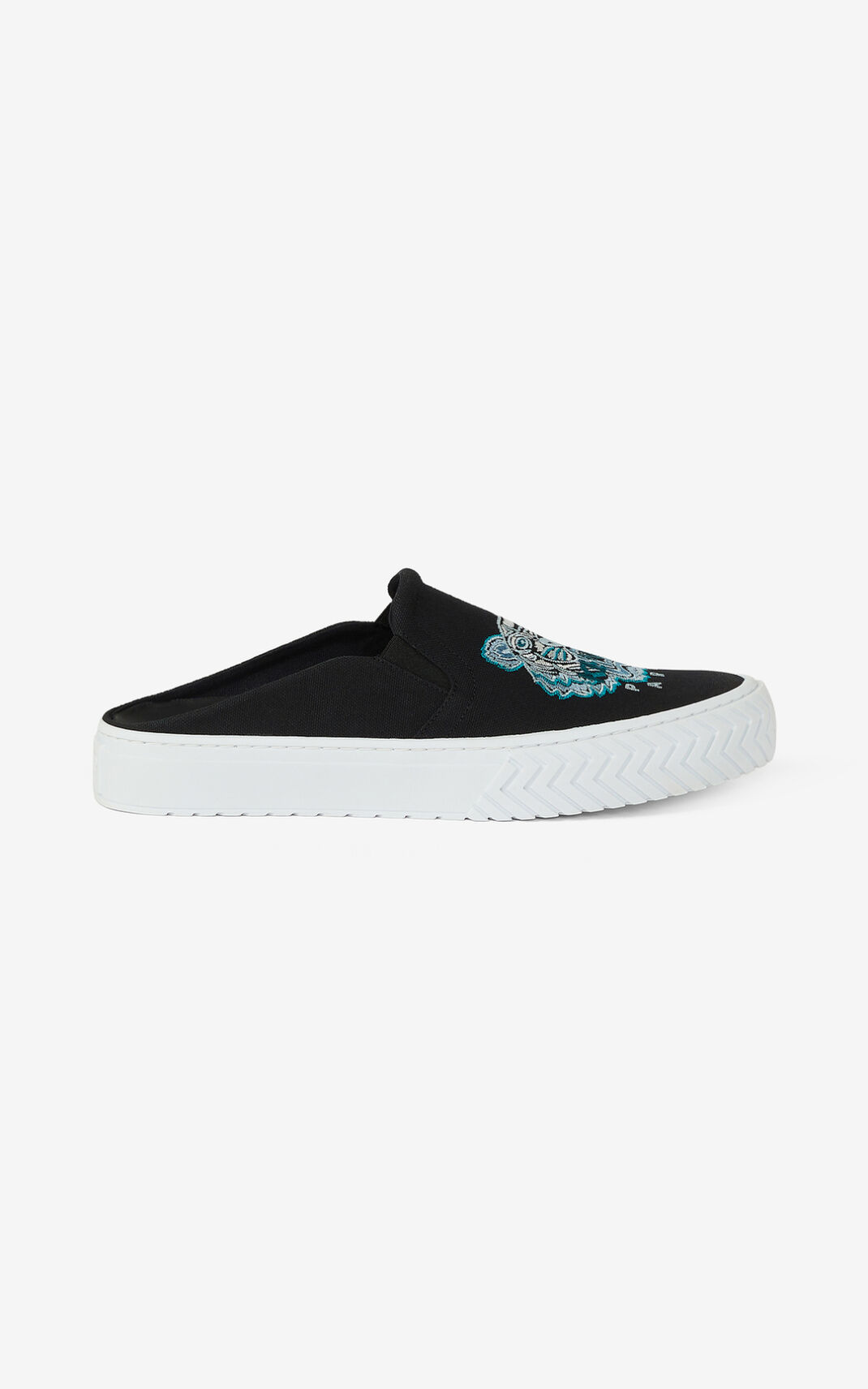 Baskets Kenzo Homme Toile K Skate Tiger mule Noir WMYGV-4195